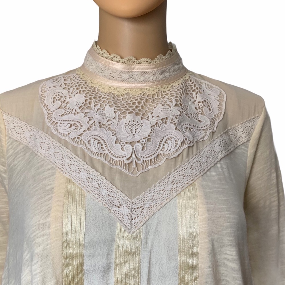 Free People collared long sleeve blouse, size S - Picture 4 of 4